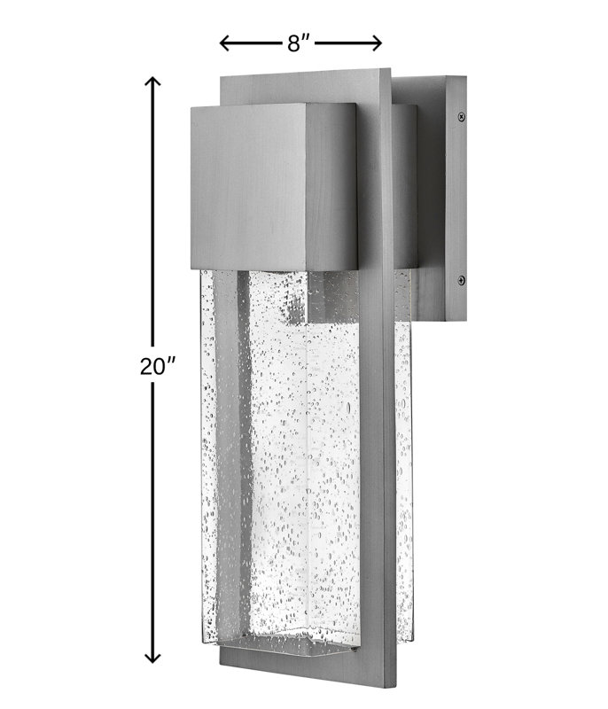 Lanterne murale d'extérieur moyenne Kimora avec finition anti-décoloration, Gris, H 20 po x l 8 po x P 5,7 po