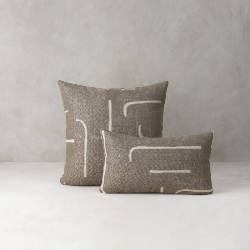 Instinct Taupe Sunbrella® Indoor/Outdoor Pillow Cover & Insert by Elaine Smith, 20" H x 20" W, Square