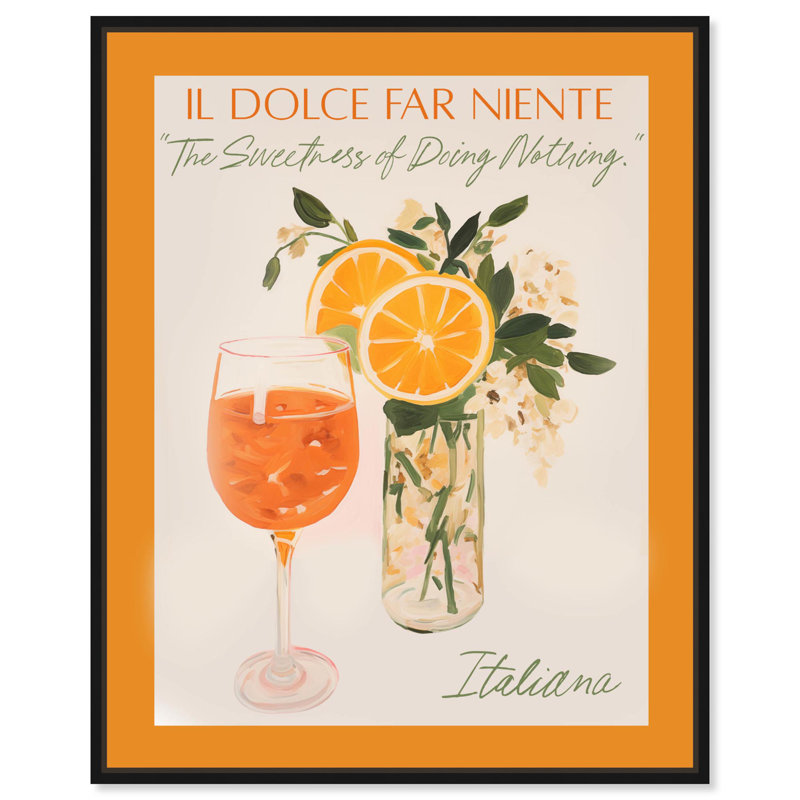 «Dolce far Niente», plage, art côtier par Art Remedy, Cadre flottant noir, H 25 po x l 21 po x P 1,8 po