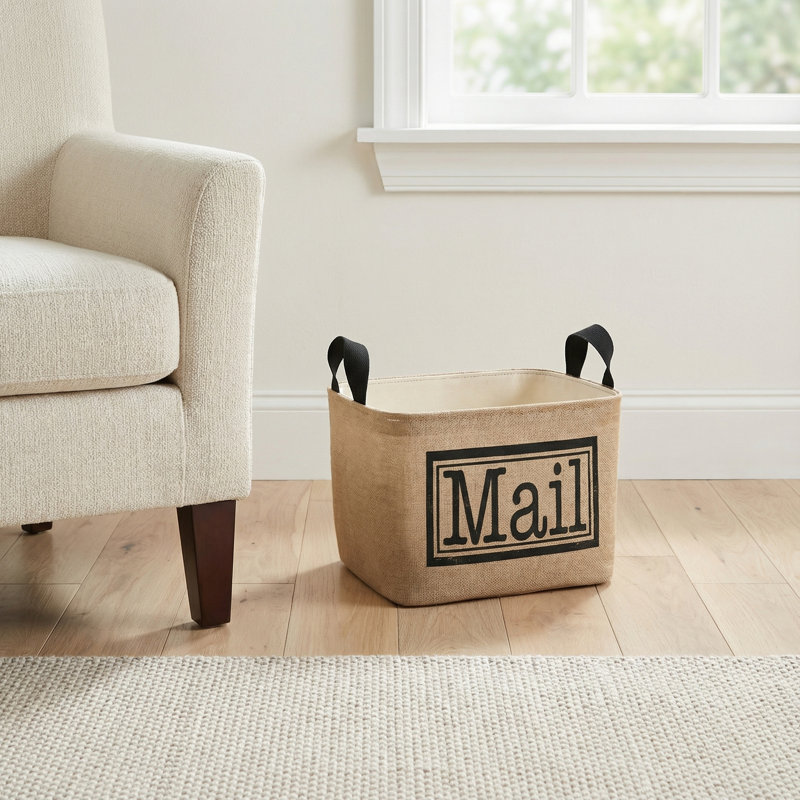Mail Burlap Storage Fabric Bin
