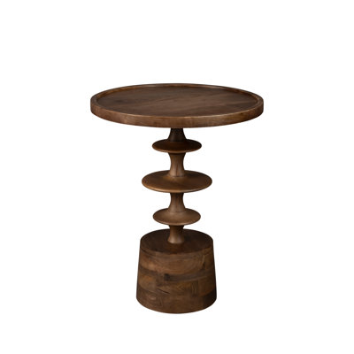 Solid Wood Pedestal End Table