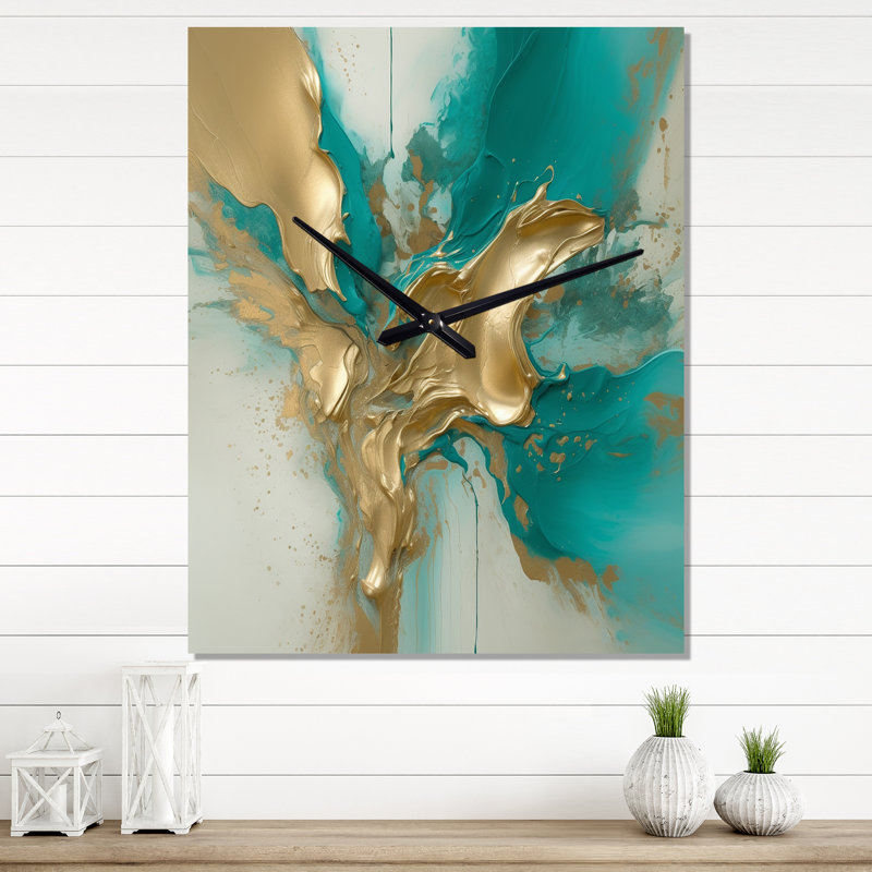 Jaleaha - Très grandes horloges murales en marbre abstrait, H 32 po x l 24 po x P 1 po
