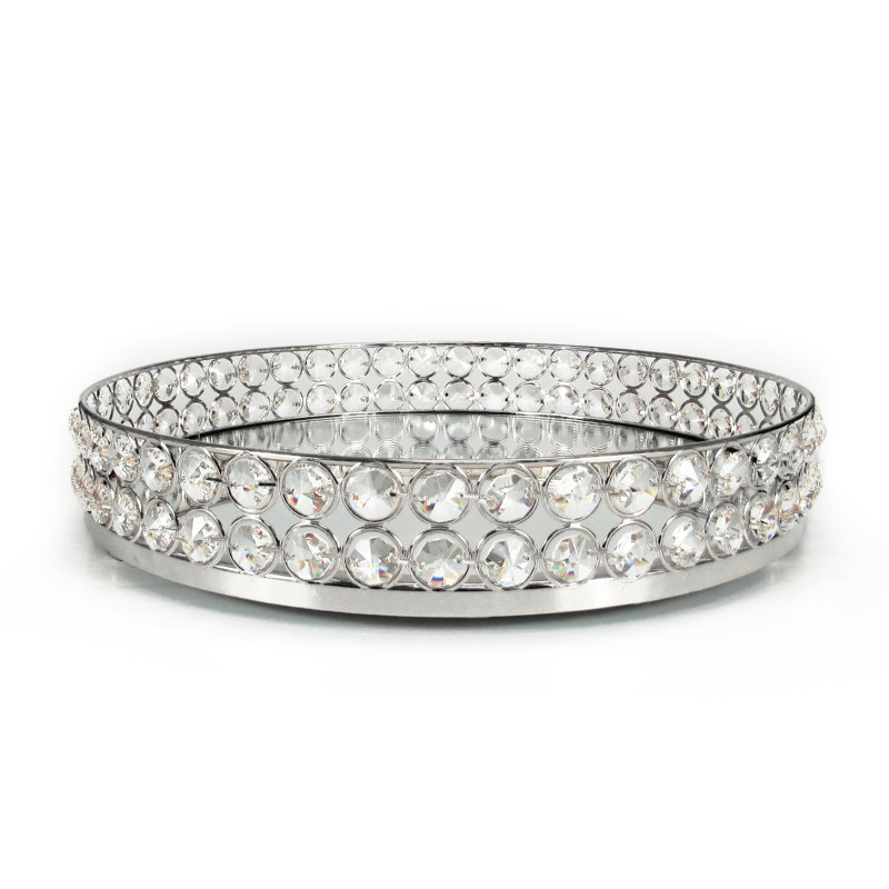 Plateau de coiffeuse Alisson, H 2,25 po x l 12 po x L 12 po, Argent