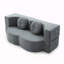 Canapé-lit 2 en 1 avec coussin, canapé-lit simple, canapé-lit pour plancher et futon, canapé-lit pliant en mousse pour le salon, les invités, le bureau, un appartement, sans assemblage requis, gris-892923579