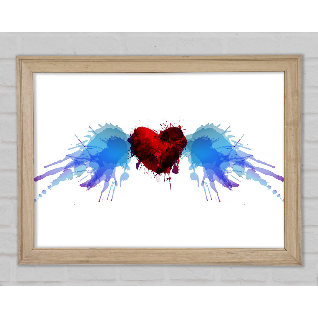 Love Heart Birds Gerahmter Druck