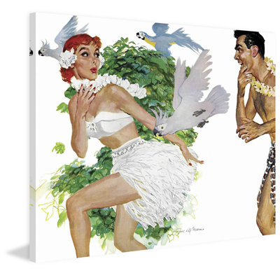 Vintage Fashion Spell of the Islands Print on Wrapped Canvas