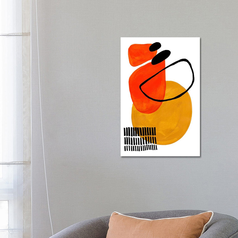 Mid Century Sun Orbit by EnShape - Wrapped Canvas Gallery-Wrapped Canvas Giclée, 66.04 cm H x 45.72 cm W x 3.175 cm D