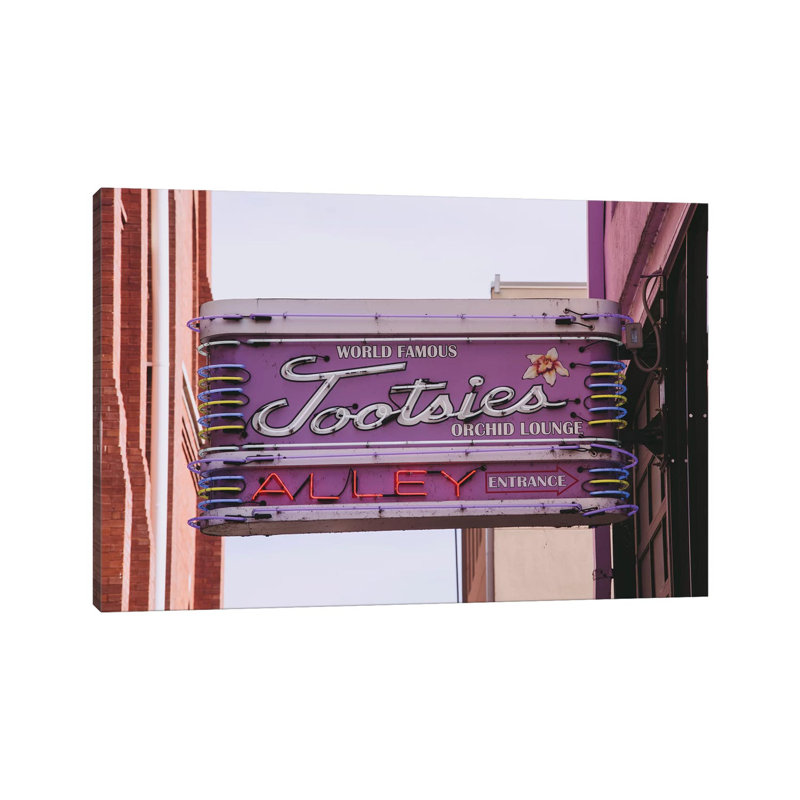 Tootsie's Nashville par Ann Hudec - reproduction, H 12 po x l 18 po x 1,5 po