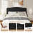 Upholstered Linen Headboard with Adjustable Height-1015513047-1015513041