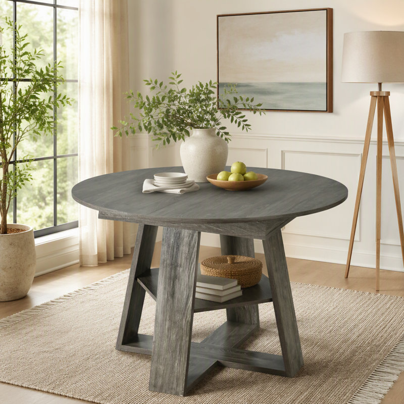 Table de salle à manger extensible 43,3 po à 59 po pour 4 à 8 personnes, L 59,06 po, Gris