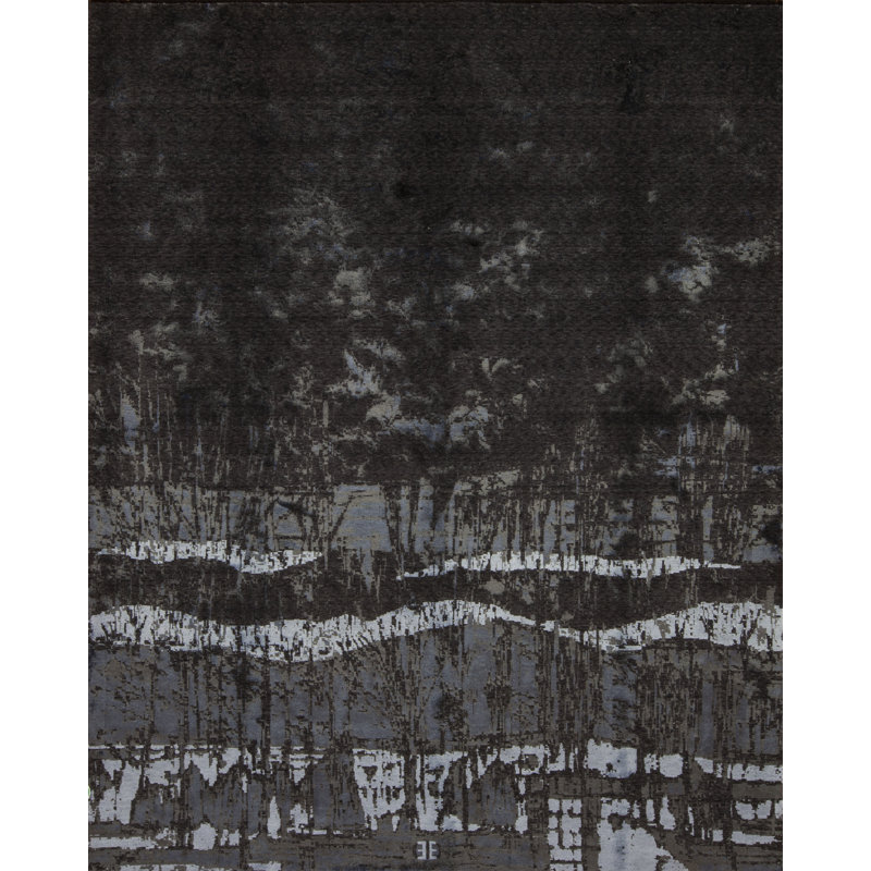 Heritage Hand Woven Silk and Wool Abstract Area Rug