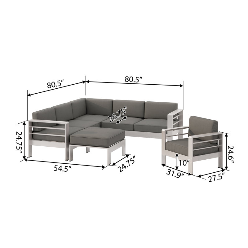 Canapé modulaire avec coussins Caggiano
