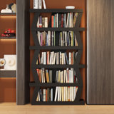 Lakessa 63.8'' H X 35.4'' W 5-Layer Black Bookcase