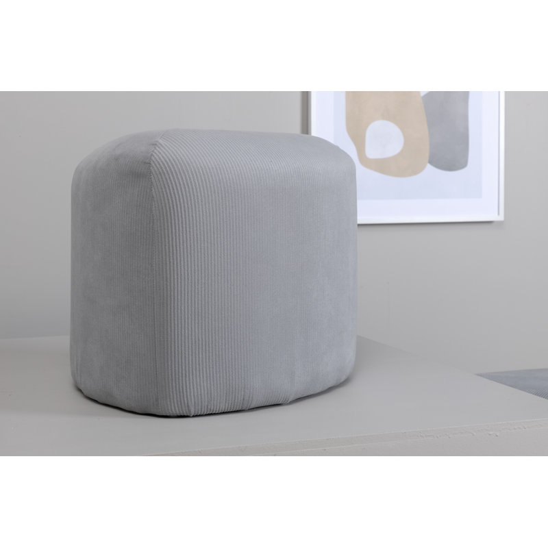 Darenda 46cm Wide Round Pouf Ottoman, Grey