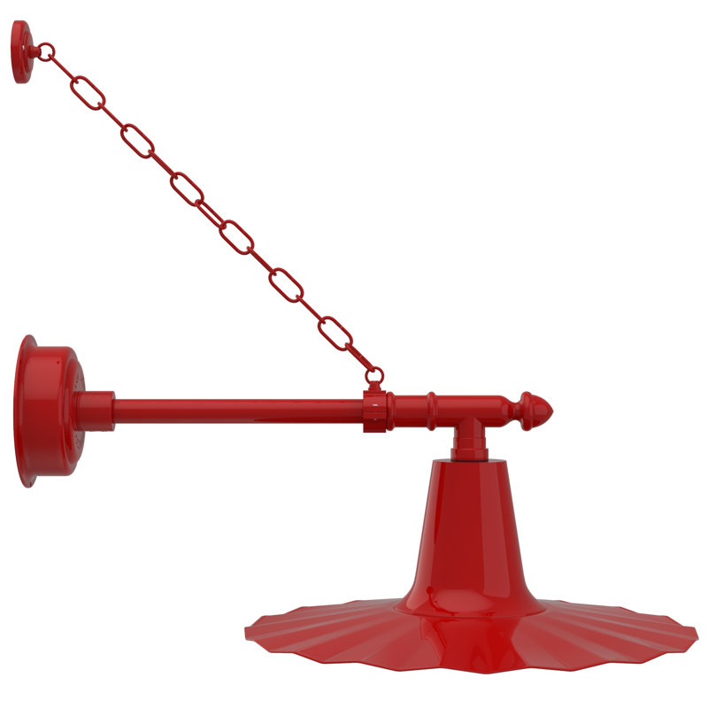 Luminaire de grange d’extérieur à del Iris, rouge, H 7,5 po x l 20 po x P 20 po