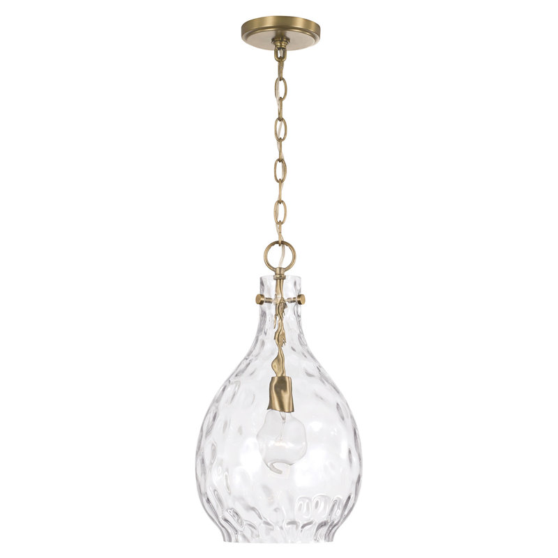 Iliu 1 - Light Teardrop Pendant, Brass