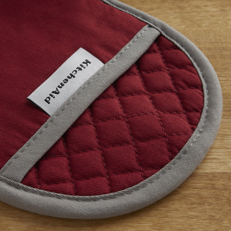 KitchenAid Asteroid Solid Diamond Potholder, Maroon, 6.5" W x 13"L