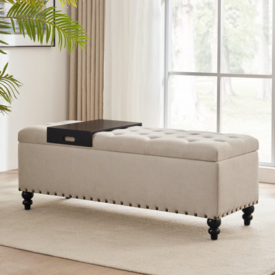 Ashtin Tufted Upholstered Flip-Top Storage Bench