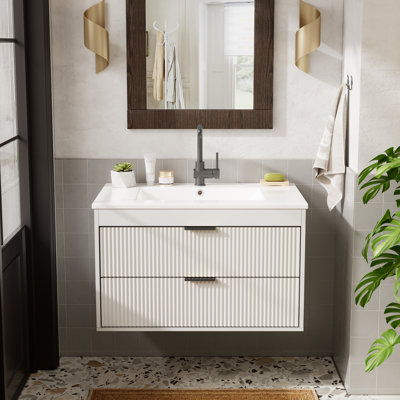 30'' Floating Bathroom Vanities With Sink, Wall Mounted Bathroom Floating Vanity