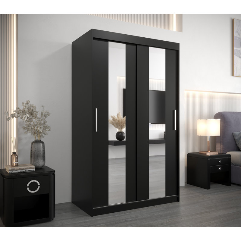 Aarnout 2 Door Manufactured Wood Wardrobe, Matte Black