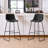 Modern 24'' & 30'' Bar Stool with Metal Legs, Non-Swivel Upholstered Counter Stool for Kitchen & Home Bar"-435278020-435278019