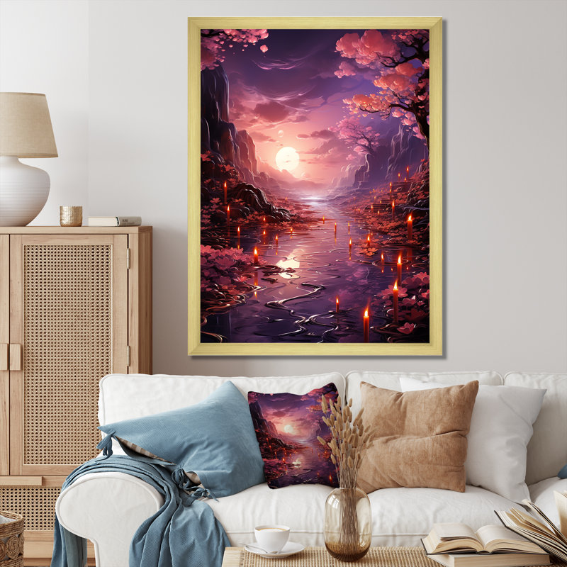 «Dreamy Sky Horizon With Cloud IV», art mural abstrait, Cadre doré simple, H 20 po x l 12 po x P 1 po