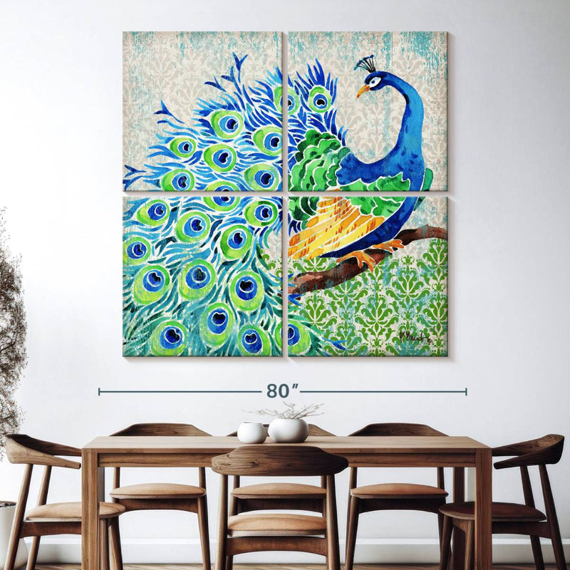 Brampt Patterned Peacock I, 74" H x 74" W
