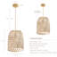 Luminaire suspendu de style lanterne Audra - lanterne moyenne naturelle tissée à la main 1 lumière pour îlot de cuisine, cuisine, salon ou chambre à coucher de style campagne, maison de campagne, maison de campagne moderne et style Mid-Century moderne