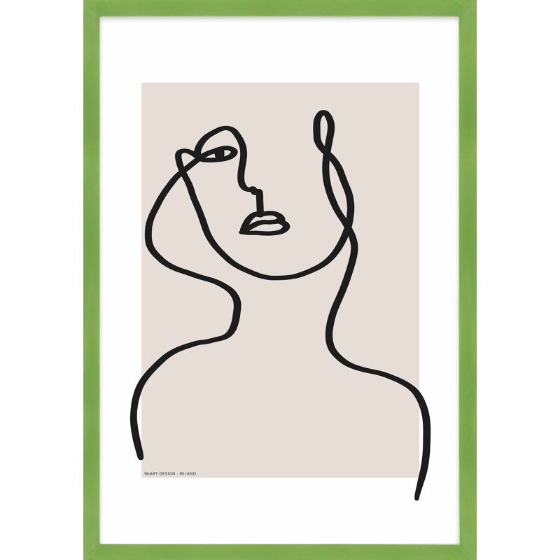 Figure and Form 3 by Romina Gadler - Framed Wall Art, 25" H x 17.5" W x 1.25" D, Lime Green Framed Paper