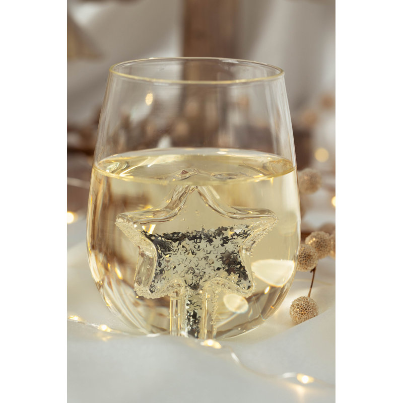 Verre à vin sans pied Glitter Star, ensemble de 4