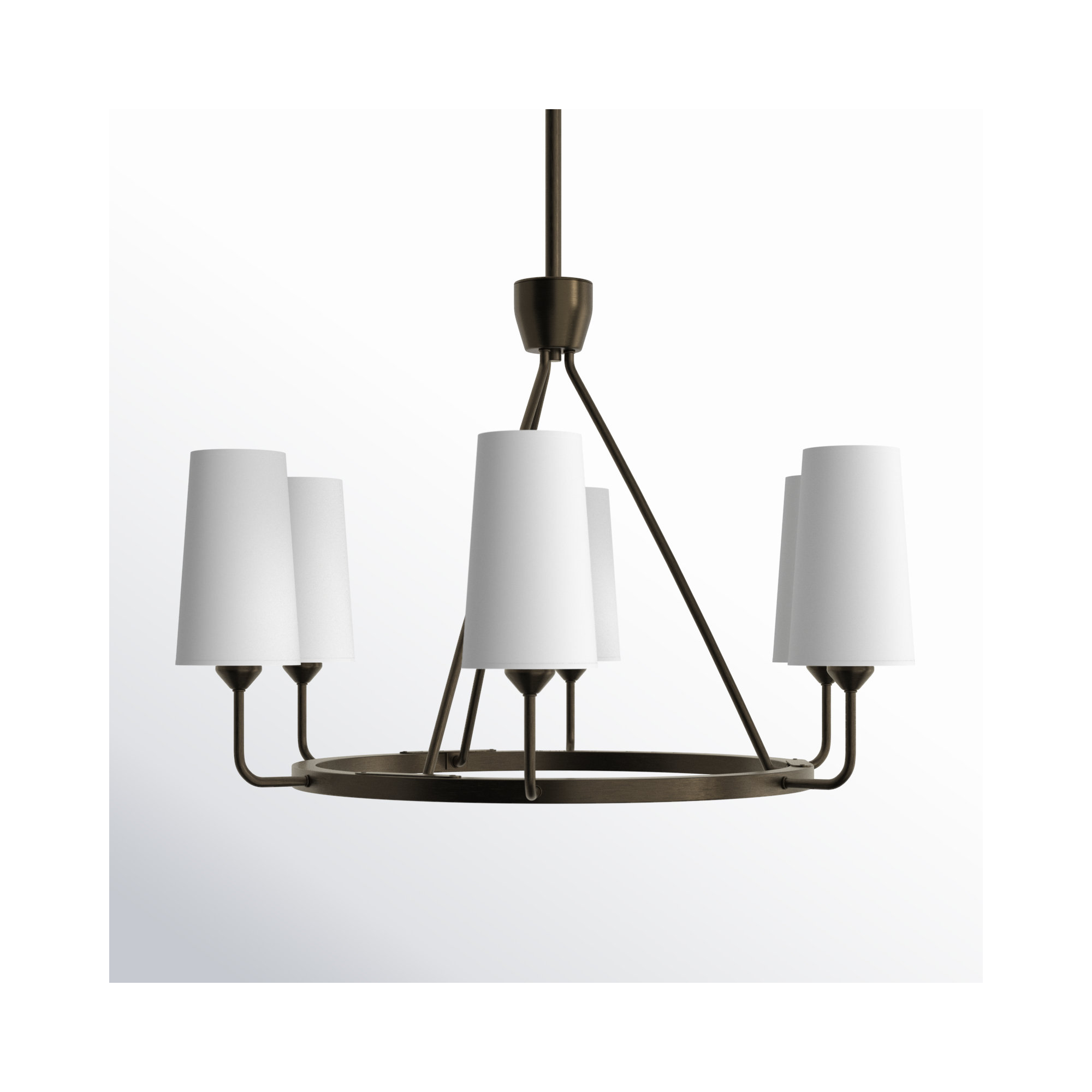 Ardea 6 - Light Metal Dimmable Chandelier, Black Oxide