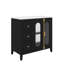 Meuble-lavabo de 36 pouces avec lavabo en céramique, armoire de rangement pour salle de bain avec 3 tiroirs, 2 portes et 2 tablettes latérales ouvertes-1794729488