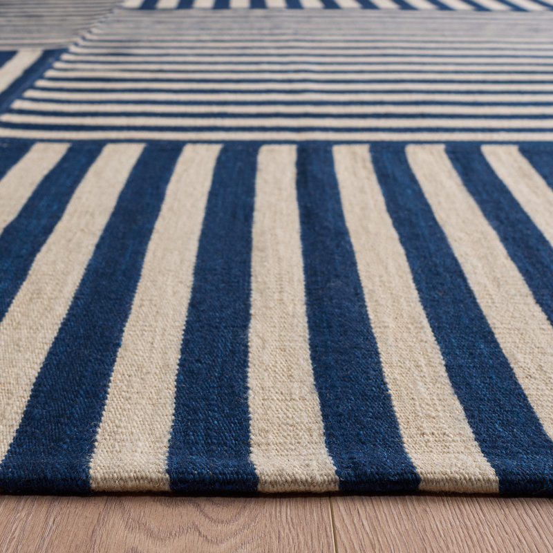 Ralph Lauren Canyon Stripe Patch Wool Striped Rug, Rectangle 9' x 12'