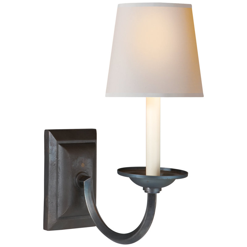 Chapman & Myers Flemish Single Sconce, Aged Iron, Fabric