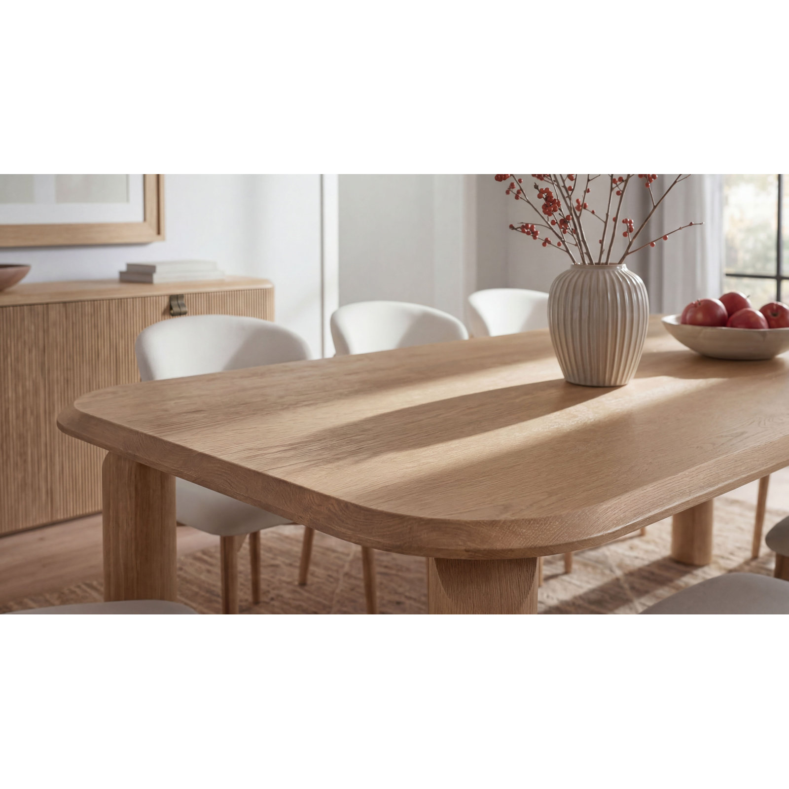 Dining Table, 30" H x 94.49" L x 41.34" W, Natural