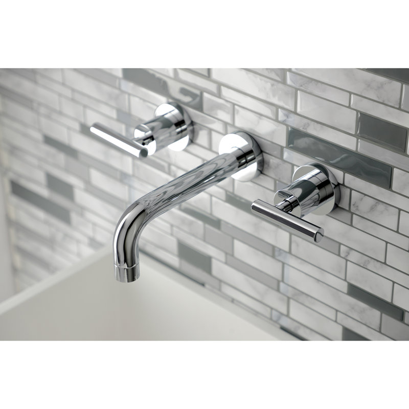 Robinet de salle de bain mural, Chrome poli
