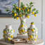 Vase décoratif en céramique avec accents de citron jaune vif
