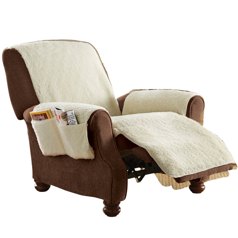 Housse pour fauteuil inclinable à coussins carrés/rectangulaires, Gris