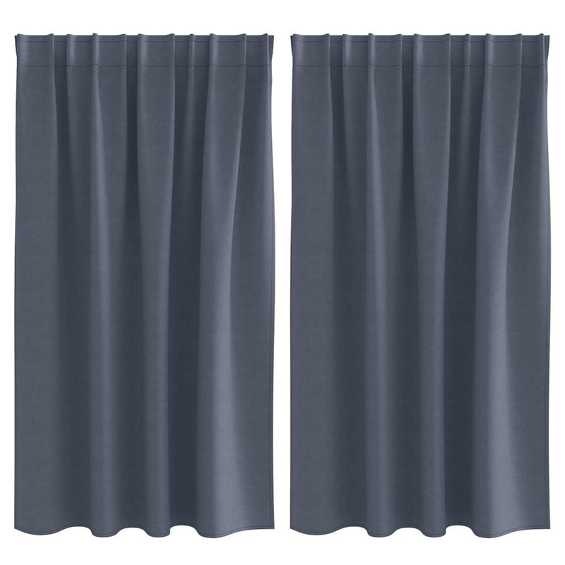 Blackout Curtain Pair, 140cm Width x 140cm Drop, Anthracite