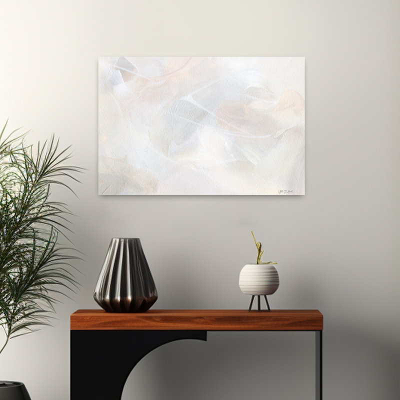 Neutre et magnifique art contemporain abstrait, H 16 po x l 24 po