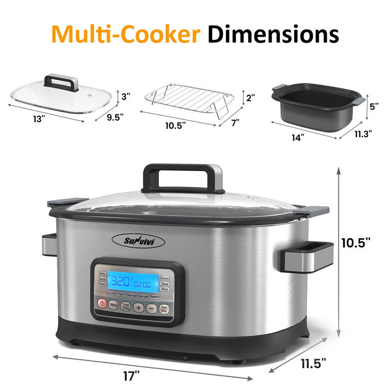 6.5QT 11-In-1 Programmable Multi Slow Cooker