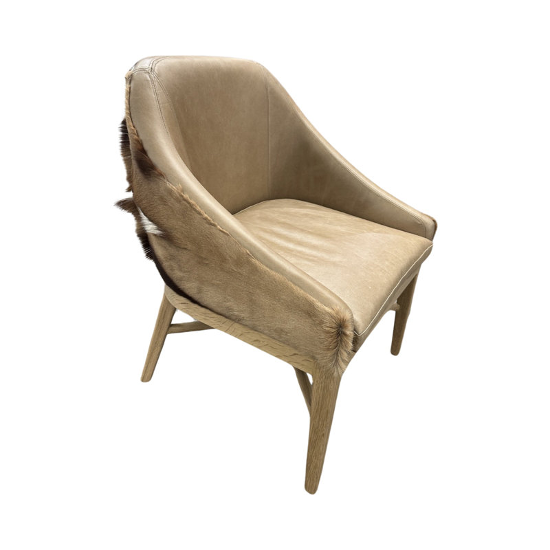 Natural Springbok Hide And Leather Chair