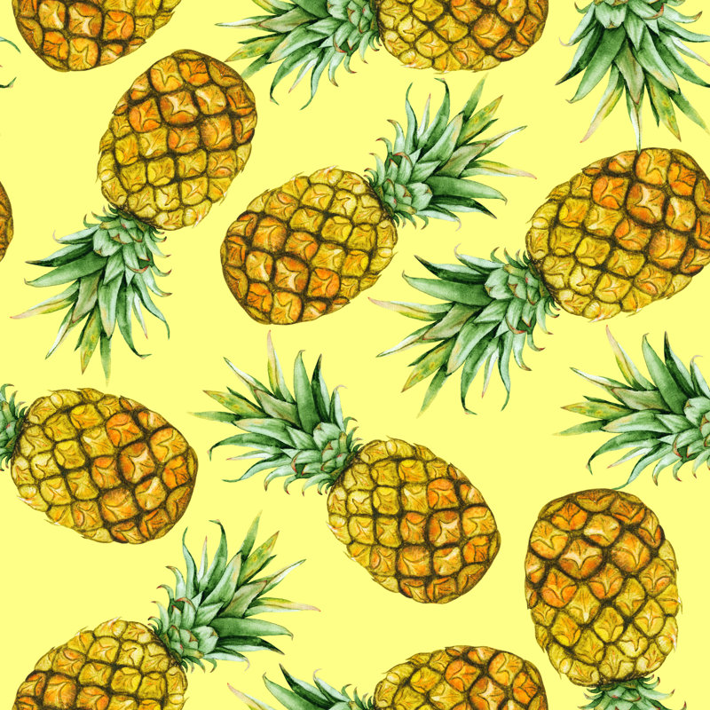 Pineapples - Wrapped Canvas Print, 122cm H x 122cm W x 3.8cm D