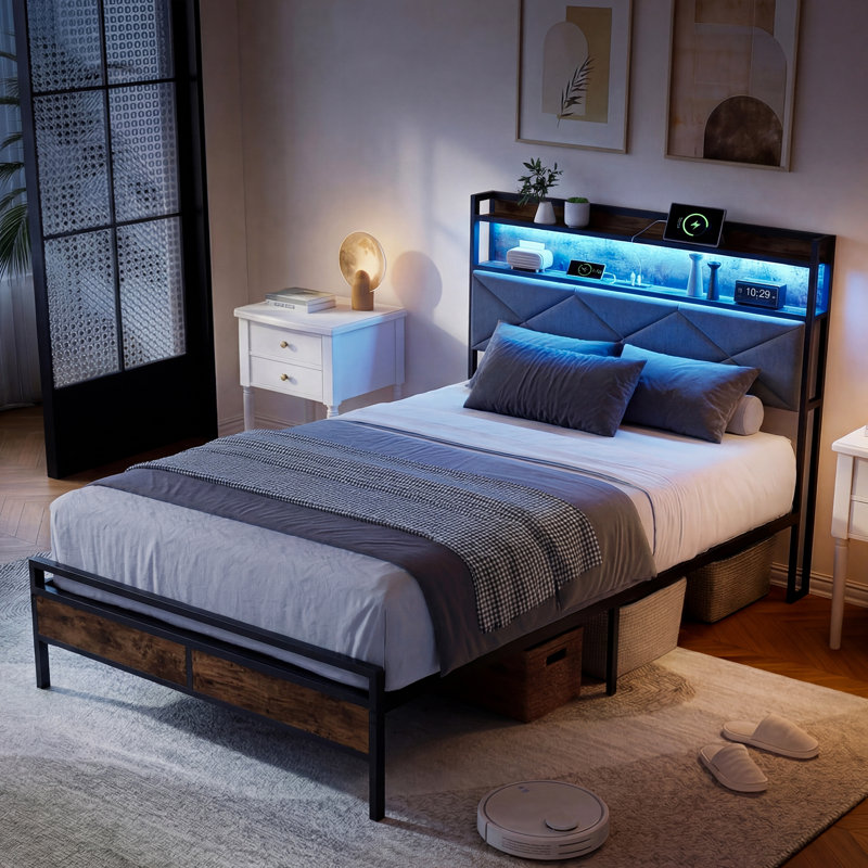 Upholstered Bed, European Single (90 x 200 cm)