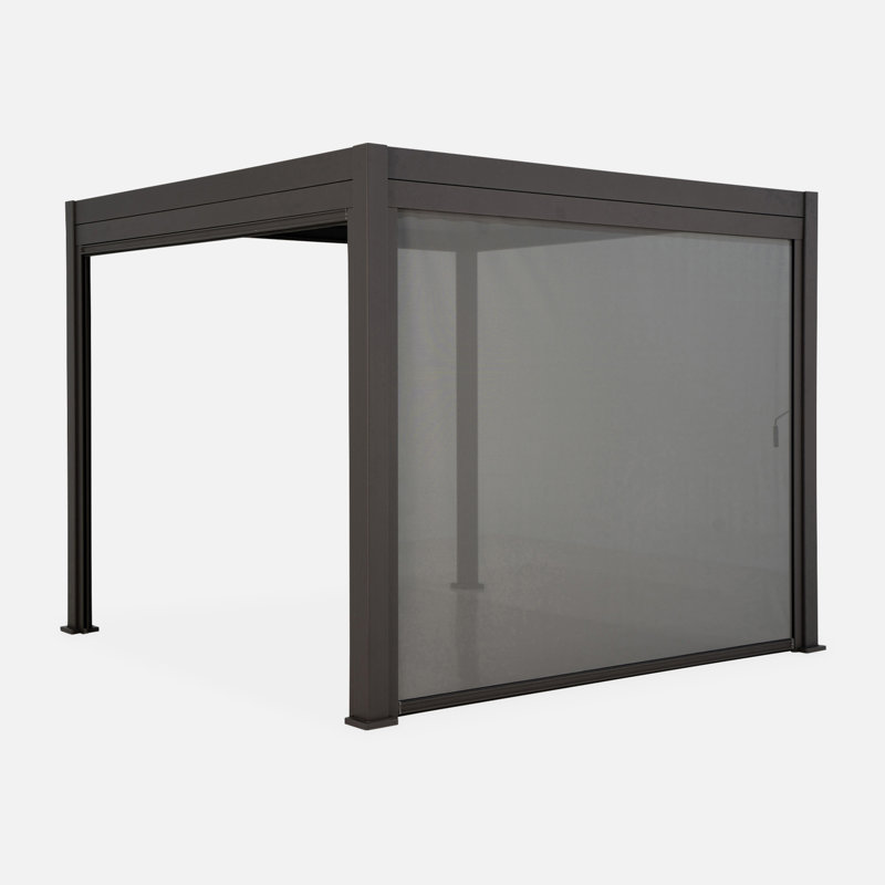 Naiomi 3x4m Louvered aluminium pergola with 4m screen