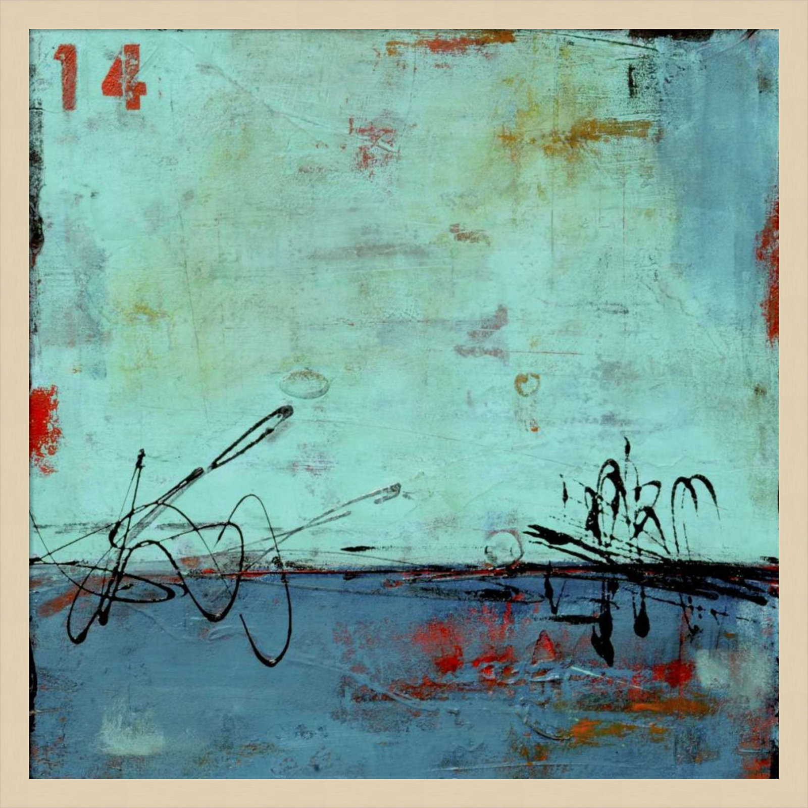 Blue Bay Marina No. 2 Print by Erin Ashley, 25" H x 25" W, Brown