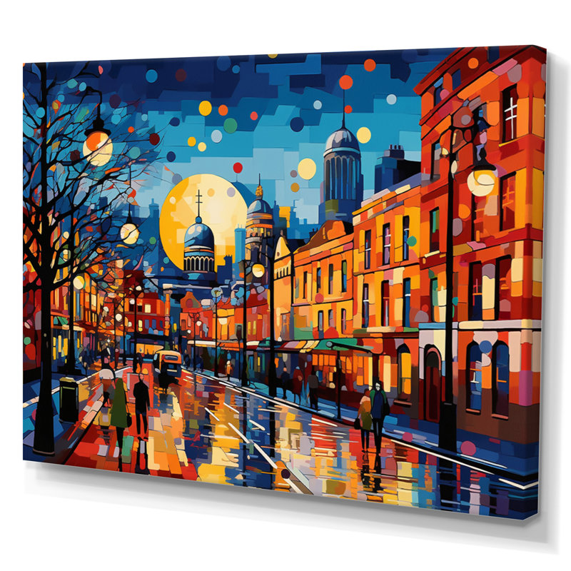 City Dublin Popart III sur impression sur toile, H 12 po x l 20 po x P 1 po, Toile tendue