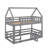 Twin-Over-Twin Bunk Bed With Fence & Door, House Style-1756494019