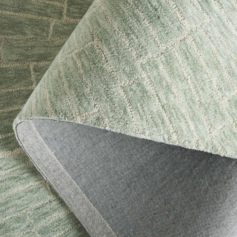 Marquee 507 Hand Tufted Wool/Cotton Starburst Rug in Light Green/Beige, Rectangle 4' x 6'