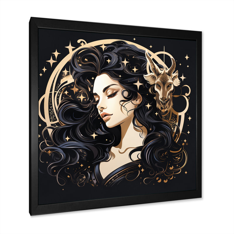Astrologique astrologique Stargazer VII sur toile, H 24 po x l 24 po x P 1 po, Cadre simple noir